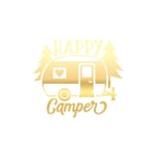 Happy Camper Sticker 17x17 Cm Gold