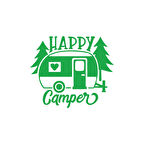 Happy Camper Sticker 17x17 Cm Yeşil