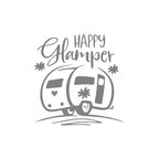 Happy Camper Sticker 17x17 Cm Gri