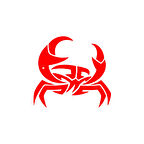 Yengeç Sticker 17x17 Cm Kırmızı