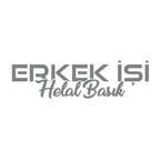 Erkek İşi Helal Basık Sticker 17x17 Cm Gri