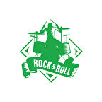 Rok & Roll Sticker 17x17 Cm Yeşil