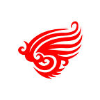 Kanat Tribal Sticker 17x17 Cm Kırmızı