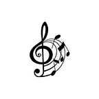 Müzik ve Nota Sticker 17x17 Cm Siyah