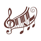 Müzik ve Nota Sticker 17x17 Cm Kahverengi