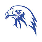 Kartal Kafası Sticker 17x17 Cm Mavi