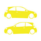 Basık Megane 2 HB Sticker 17x17 Cm Sarı