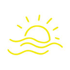 Güneş ve Rüzgar Sticker 17x17 Cm Sarı