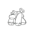 Goril Sticker 17x17 Cm Gri