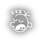 Zzz Uyuyan Surat Sticker 17x17 Cm Beyaz