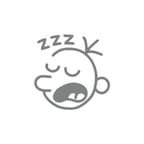 Zzz Uyuyan Surat Sticker 17x17 Cm Gri