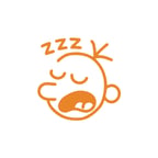 Zzz Uyuyan Surat Sticker 17x17 Cm Turuncu