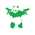 S*lahlı Panda Sticker 17x17 Cm Yeşil