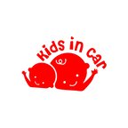 Kids In Car Araba Sticker 17x17 Cm Kırmızı
