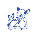 Ceylan Ve Kelebek Araba Sticker 17x17 Cm Mavi