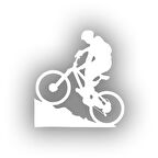 Bisiklet Araba Sticker 17x17 Cm Beyaz