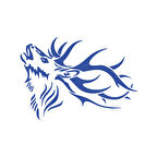 Geyik Araba Sticker 17x17 Cm Mavi