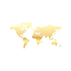 Dünya Haritası Araba Sticker 17x17 Cm Gold