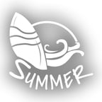 Summer Araba Sticker  17x17 Cm Beyaz