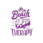 Beach Therapy Araba Sticker 17x17 Cm Mor