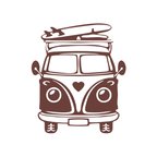 Karavan Araba Sticker  17x17 Cm Kahverengi