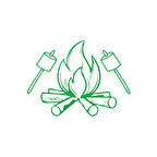 Kamp Ateşi Araba Sticker 17x17 Cm Yeşil