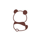 Küsmüş Panda Araba Sticker 17x17 Cm Kahverengi