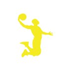 Basketbol Oynayan Adam Araba Sticker 17x17 Cm Sarı