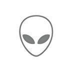 Uzaylı Kafası Araba Sticker 17x17 Cm Gri