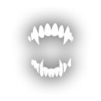 Vampir Diş Araba Sticer 17x17 Cm Beyaz