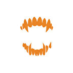 Vampir Diş Araba Sticer 17x17 Cm Turuncu