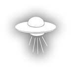 Ufo Araba Sticker 17x17 Cm Beyaz