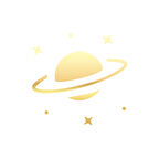Saturn Araba Sticker 17x17 Cm Gold