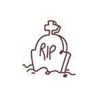 Rip Mezar Taşı Araba Sticker 17x17 Cm Kahverengi