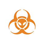 Biyolojik Uzaylı Tehlike Araba Sticker 17x17 Cm Turuncu