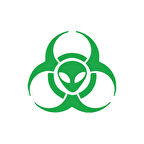 Biyolojik Uzaylı Tehlike Araba Sticker 17x17 Cm Yeşil