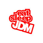 Eat Sleep Jdm Araba Sticker 17x17 Cm Kırmızı