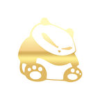 Kızgın Panda Araba Sticker 17x17 Cm Gold
