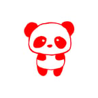 Sevimli Panda Araba Sticker 17x17 Cm Kırmızı
