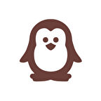 Sevimli Penguen Araba Sticker 17x17 Cm Kahverengi