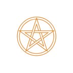 Pentagram Araba Sticker 17x17 Cm Turuncu