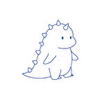 Sevimli Dino Araba Sticker 17x17 Cm Mavi