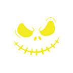 Korkunç Yüz Araba Stickeri 17x17 Cm Sarı