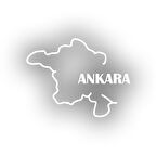 Ankara Harita Araba Sticker 17x17 Cm Beyaz
