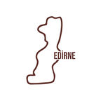 Edirne Harita Araba Sticker 17x17 Cm Kahverengi