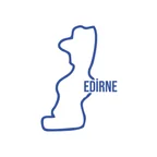 Edirne Harita Araba Sticker 17x17 Cm Mavi