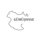 Gümüşhane Harita Araba Sticker 17x17 Cm Gri