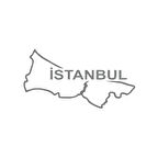 İstanbul Harita Araba Sticker 17x17 Cm Gri