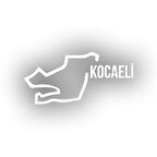 Kocaeli Harita Araba Sticker 17x17 Cm Beyaz