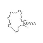 Konya Harita Araba Sticker 17x17 Cm Gri